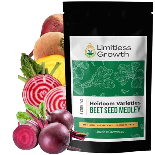 Limitless Growth - Heirloom Beet Seed Varieties | 6 Varieties | Chioggia/Candy Stripe, Golden, Bulls, Detroit, Cylindra, Early Wonder | Find Your Favourite | Grown in West Coast Canada | Limitless Growth Seeds - -20%