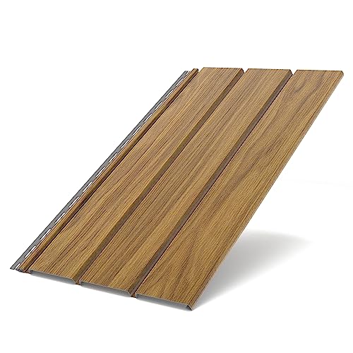 Pannelli di plastica color noce oro, effetto legno, pannelli da parete, pannelli da soffitto, rivestimento sottotetto, pannelli sottotetto (pannelli standard 1,50 x 0,305 m)