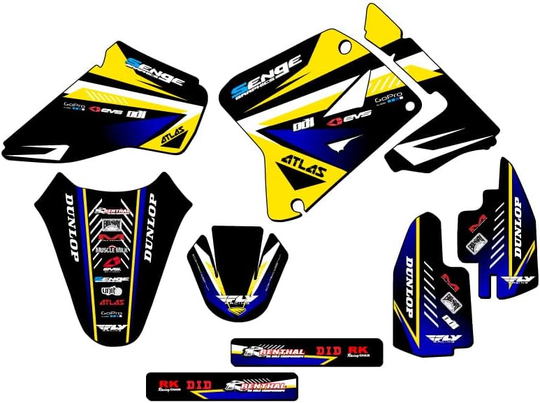 2001-2004 RM 85 Surge Black Senge Graphics Complete Kit with Rider I.D. Compatible with Suzuki