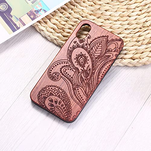 Coque en bois massif pour iPhone 12 Pro Max gravée au laser au style unique et naturel