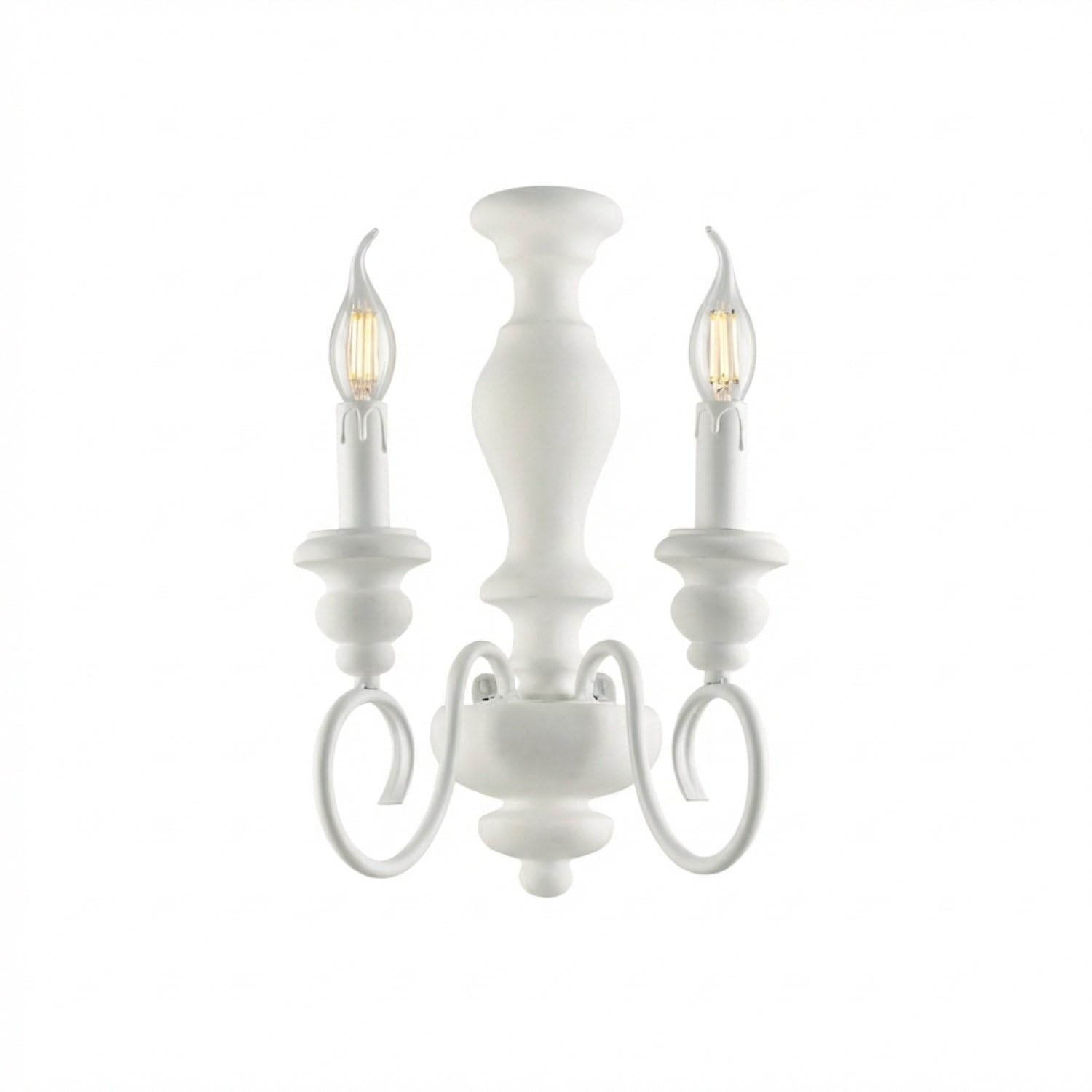 Cascina Applique en bois et fer laqué blanc shabby 2 lumières .25 P.18 BL265-AP2-BCO