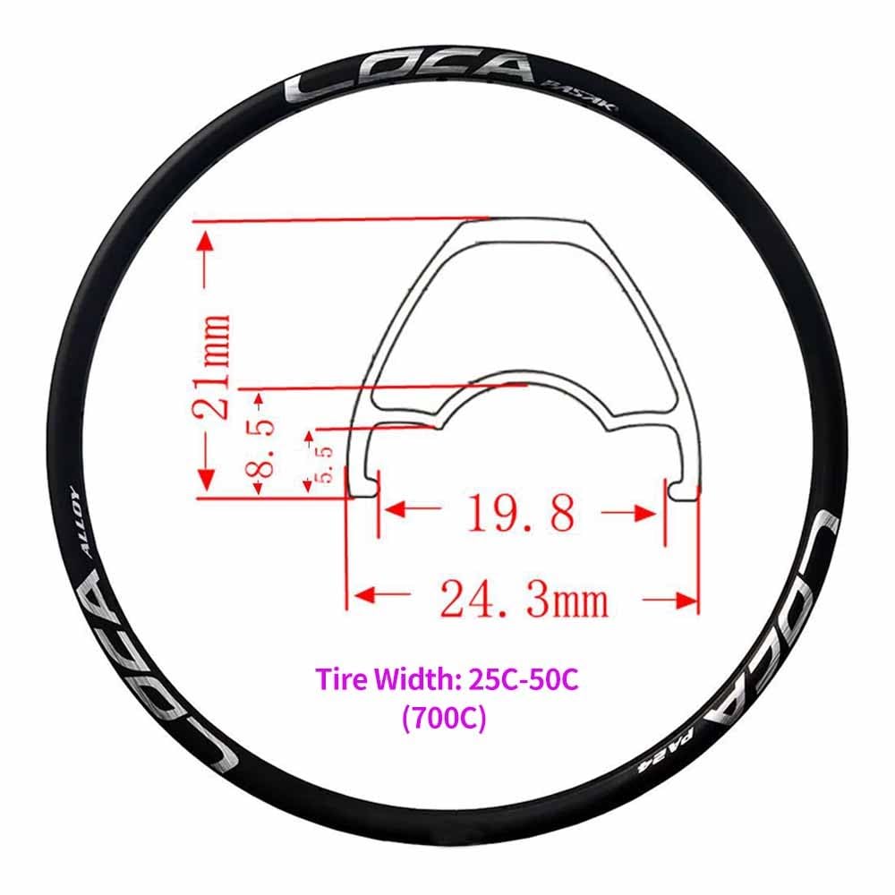Juego De Ruedas De Bicicleta De Carretera 700 * 25-50C Rueda De Freno De Disco, 100/135mm QR, Llanta De Doble Capa De Aleación De Aluminio, Cassette De 7-12 Velocidades