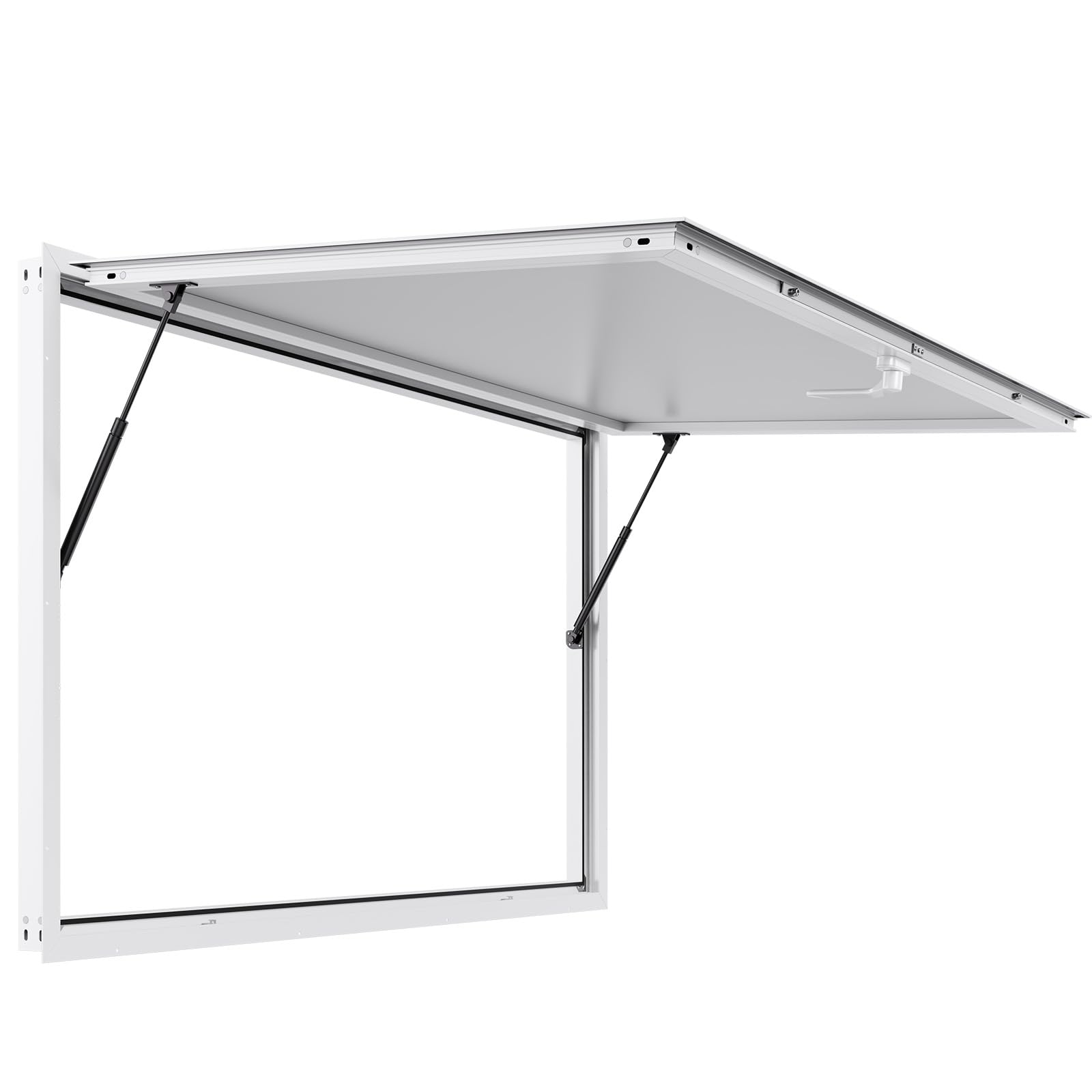 VEVOR Fenêtre de Concession pour Camion Restaurant 152,4x91,5 cm, Fenêtre de Service pour Stand de Vente, Cadre en Alliage d'Aluminium, sans Verre, avec Porte à Auvent et Crochet de Traction