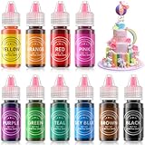 Food Coloring Liquid 10 Colors for Baking,Cherrysea Food Grade Cake Food Coloring Set for...