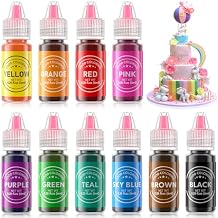 Food Coloring Liquid 10 Colors for Baking,Cherrysea Food Grade Cake Food Coloring Set for Halloween,Fondant,Cookies,Icing,Easter Egg Dessert Decorating Making DIY Supplies Kit- 0.25 Fl. oz 6