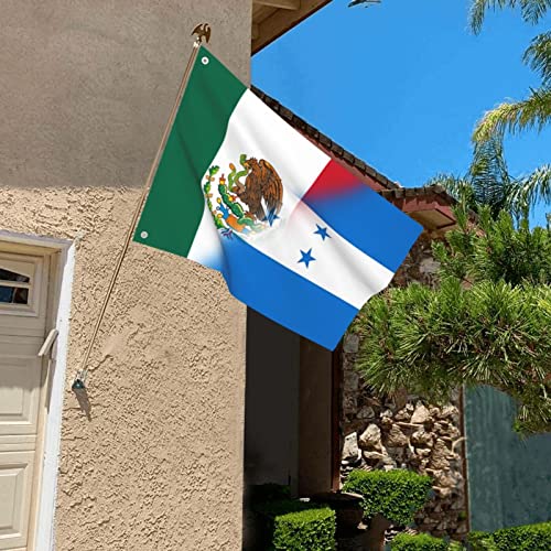 Half Mexico Half Honduras Flag Flag Personalized Square Decorative Flag 2X3Ft Garden Flags Outdoor Decorative Flags Home Lawn Decoration Flag #TOP3
