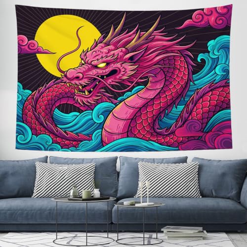 Tapiz de olas pop art rosa: la solución para paredes vacías 3