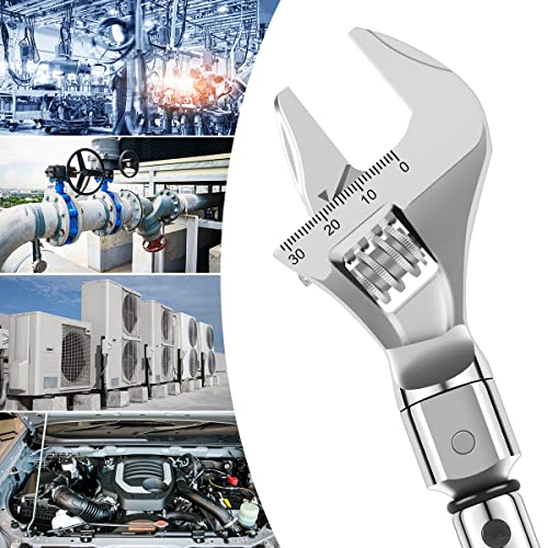 Fxvhojq Digital Adjustable Torque Wrench 5-25 Nm 30Mm Steel Open End Torque Wrench 9×12Mm Interchangeable Head Torque Wrench Car Repair Maintenance Spanner Hand Tool For Bicycle Car #TOP4