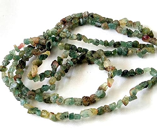 LKBEADS Arbuz turmalin szorstki kamień, naturalny turmalin surowe szorstkie koraliki, rozmiar około 4 mm do 5 mm, sznurek 4 cm [E2098] koraliki turmalinowe