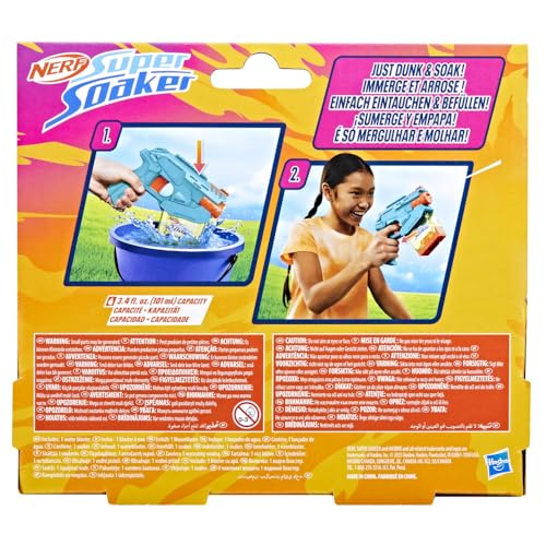 Nerf Super Soaker Mini Dunk-Fill Wasserblaster, klein & handlich (auch zum Mitnehmen) und einfach zu befüllen, Outdoorspielzeug für Jungen und Mädchen ab 6 Jahren