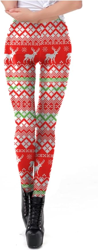 SENDEREAL Ladies Christmas Leggings 