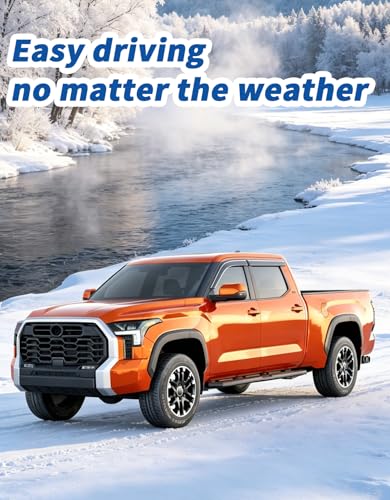Image of Extra-Thick Rain Guards Fit for 2022-2026 Toyota Tundra CrewMax Cab Full-Size Window Rain Guard Extra Durable Window Deflectors Window Vent Visors Vent Shades Exterior Car Accessories