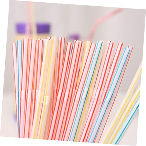 Pitillos plásticos desechables flexibles 600 pcs multicolor 20.8 cm miniatura 2