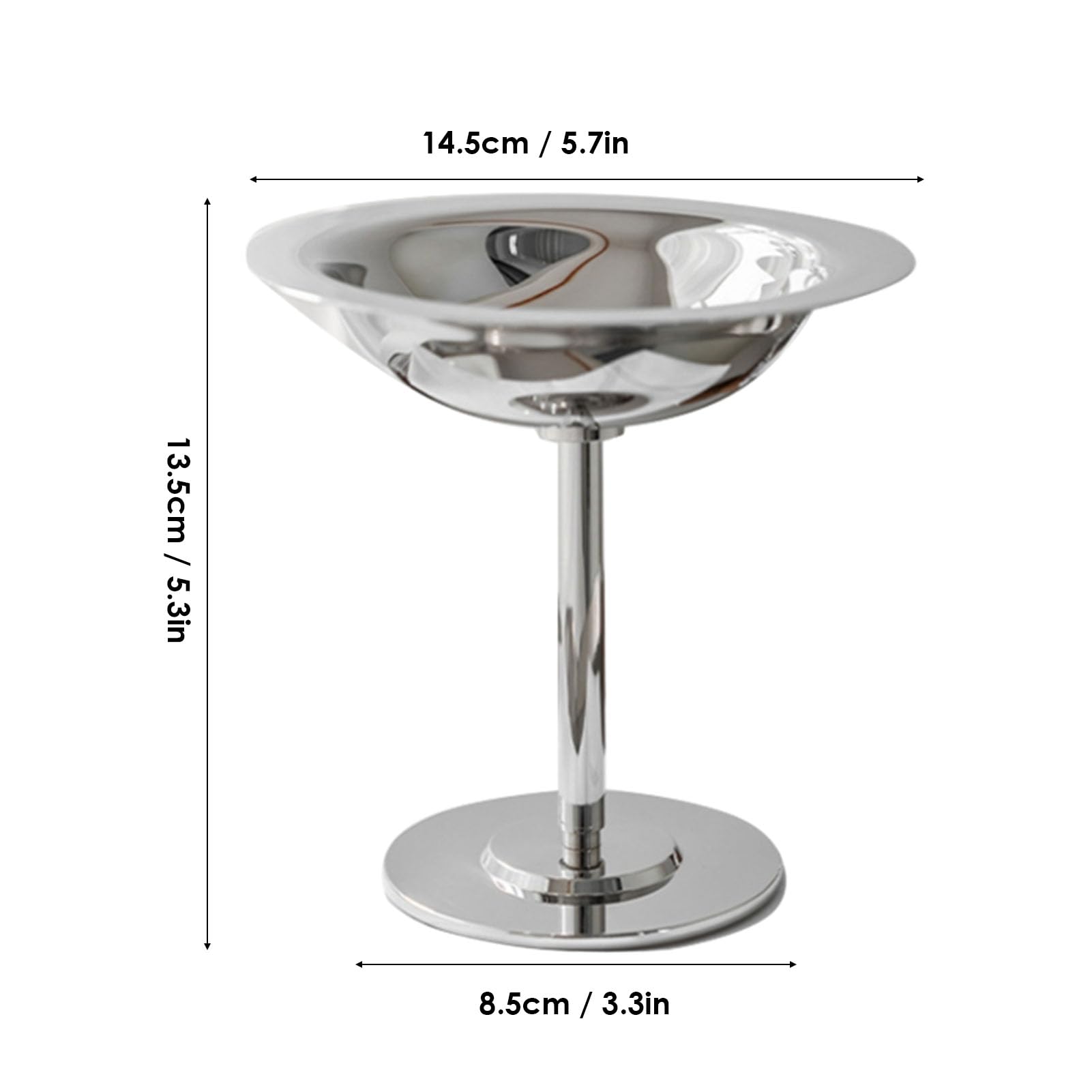 Eisbecher, Elegante Schüssel aus Edelstahl 304 mit Fuß für Desserts, Pudding und Obst, Perfekt für Partys und Restaurants