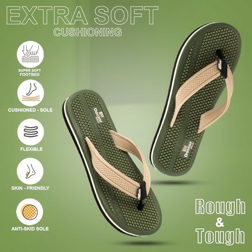 Image of Duosoft Flip Flop for Women | Soft Comfortable | Breathable | Fashionable | Stylish | Trendy | Super Soft | Lightweight | Anti-Slip Sole | Indoor & Outdoor |DW-35-Green