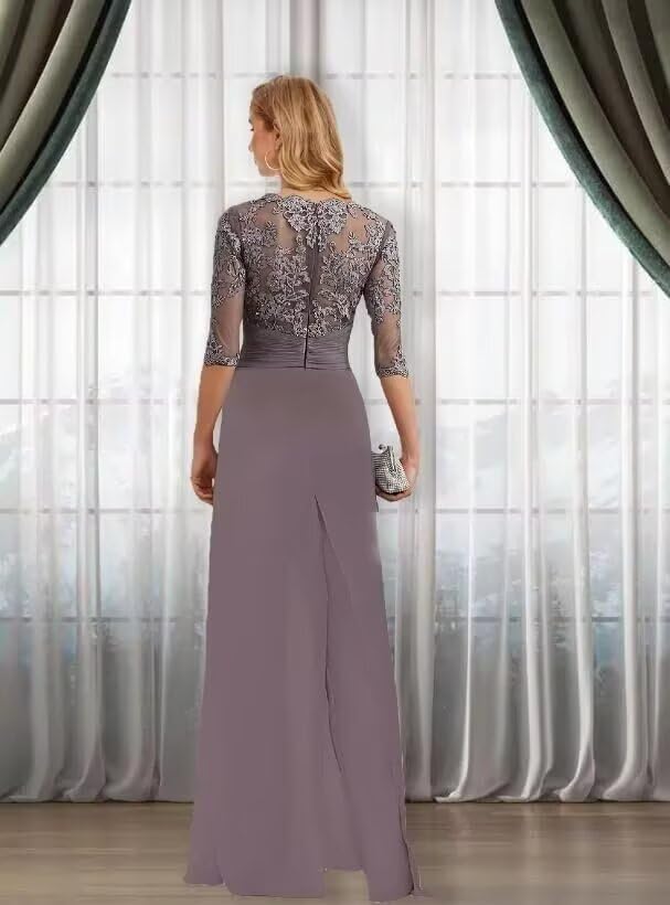 2 Pieces Mother of The Bride Pant Suits for Women Dressy - Chiffon Lace Applique Wedding Guest Formal Party Evening Gown3