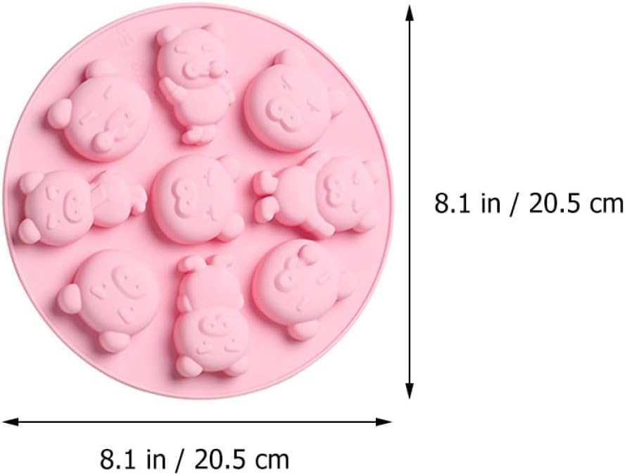 Silicone Piggy Mold Baking Gadget 2pcs Small Pig Shaped Cake and Biscuit Moulds for Fondant Decorating and DIY Pastry Baking Random Color