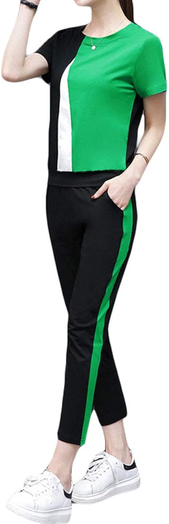 Amazon チーアン ｔｉａｎｎ ジャージ レディース 上下 セットアップ スポーツウェア ルームウェア パンツ スウェット 上下セット 長袖 半袖 ジャージ上下セット 通販