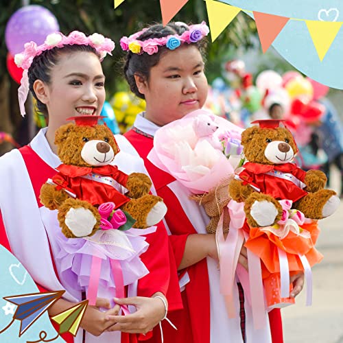 Graduation Bear Gift Graduation Plush Bear With Gown Cap Tassel Set Graduation Stuffed Bear Plush Toy Plush Graduation Bear Doll Brown Bear Gifts For Graduation School (Red, 12”H) #TOP4