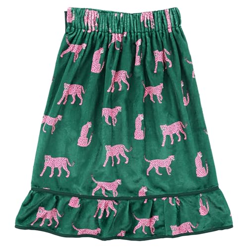 Image of Bella Sleep + Spa Women's Ultra Soft Plush Luxury Spa Shower Bath Wrap with Adjustable Closure, One Size, Green + Cheetahs