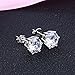 BG&WLing 925 Silver Post Cubic Zirconia Stud Earrings for Women Hypoallergenic Classic Solitaire CZ Crystal Earring Studs Fashion Jewelry(White)