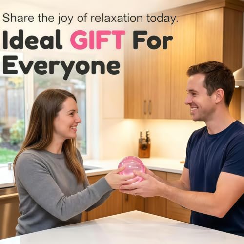 Image of Coconut Oil Squishy Stress Ball, Coconut Oil Ball - Formable No-Rebound Coconut Oil Stress Ball, Stress Relief Ball for Adult Calming Desk Decor Anxiety Relief Gifts (Pink Ball)