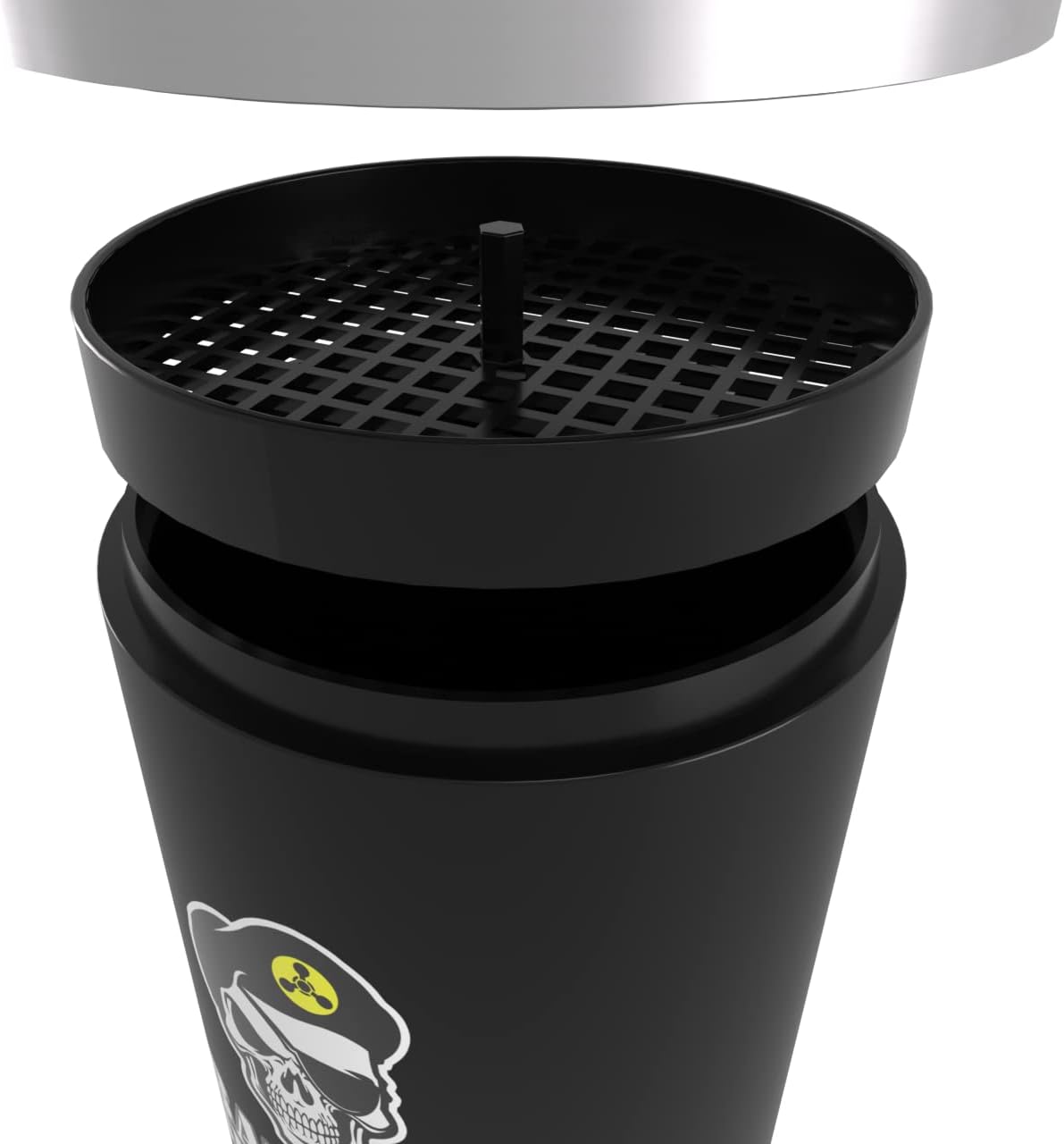 Battle Shakers Mortar Shaker Cup | Military Themed Shaker Bottle | Leak-Proof Protein Cup with Storage Compartment | Mix Protein Powders & More | Durable & Dishwasher Safe | 20 Oz Black/Silver - Image 4