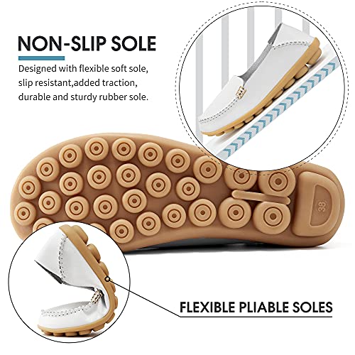 Image of DUOYANGJIASHA Loafers for Women Comfortable Slip-On Business Casual Moccasins - Lightweight & Cushioned Driving Mocs Boat Shoes with Memory Foam Flats for Work Travel