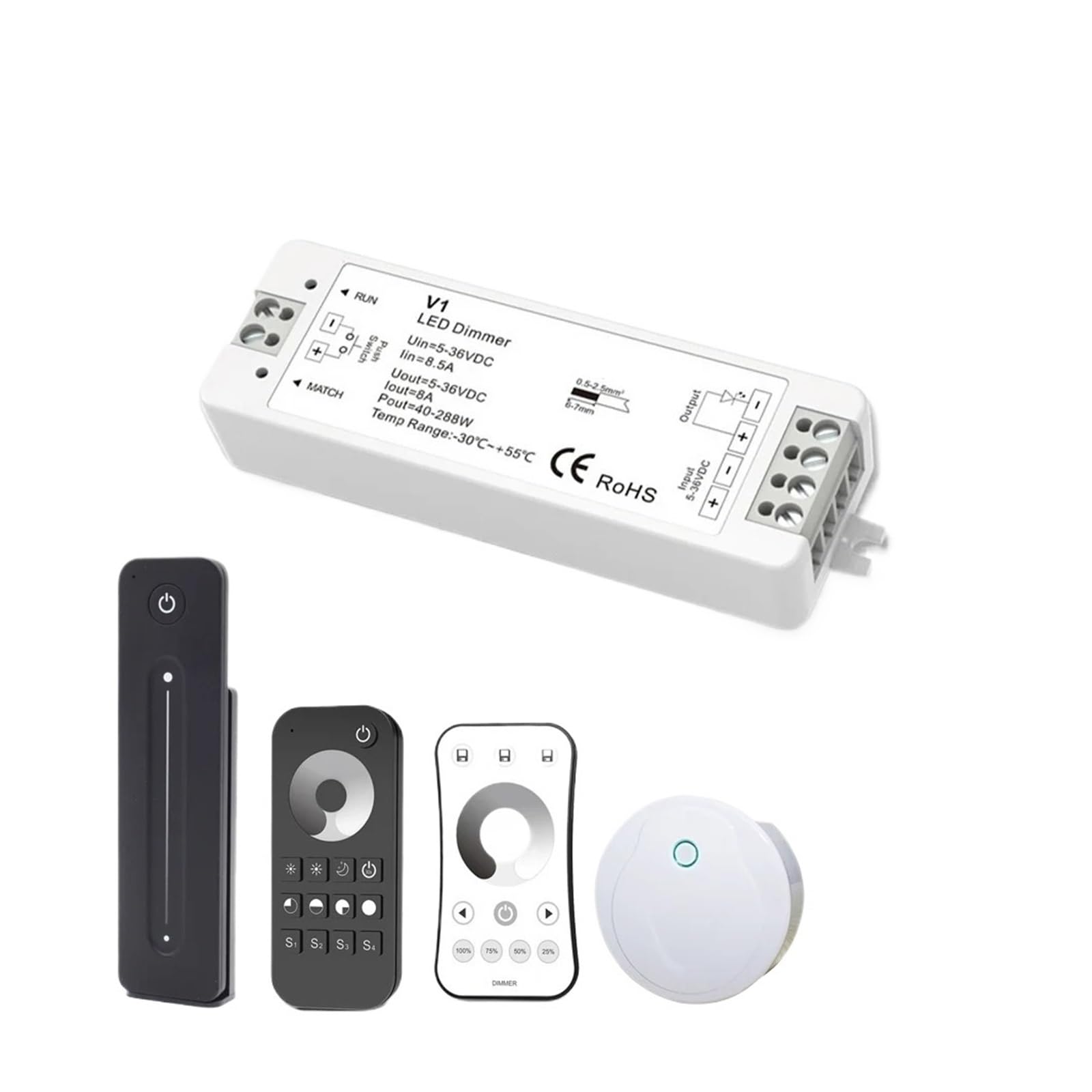V1 LED-Dimmerschalter 12 V 24 V PWM 2,4 G LED Touch-Fernbedienung 5 V 36 V Dimmer for monochrome 2835 5050 COB-LED-Lichtleisten-LED-Controller | V1 Receiver Only