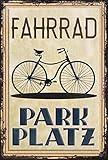 Fahrrad Parkplatz Alu Schild für den Außenbereich - Deko Hinweisschild aus Alu-Dibond, wetterfest 30x20 cm (Neutral)