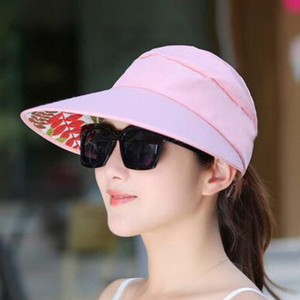 YXWYXWA Summer Sun Protection Plegable Mujeres Borros Anchos Damas Giras para la Playa de Vacaciones
