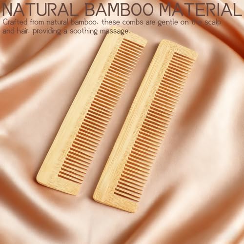 Set de 8 Peines de Bambú Natural para Cabello miniatura 4