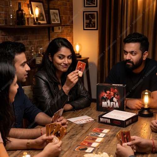 Image of Kids Mandi Mafia Vendetta Strategy Card Board Game | Ultimate Social Deduction Party Game for Adults, Teens & Kids | Fun Mystery Bluffing Game for Friends & Family (7-17 Players)