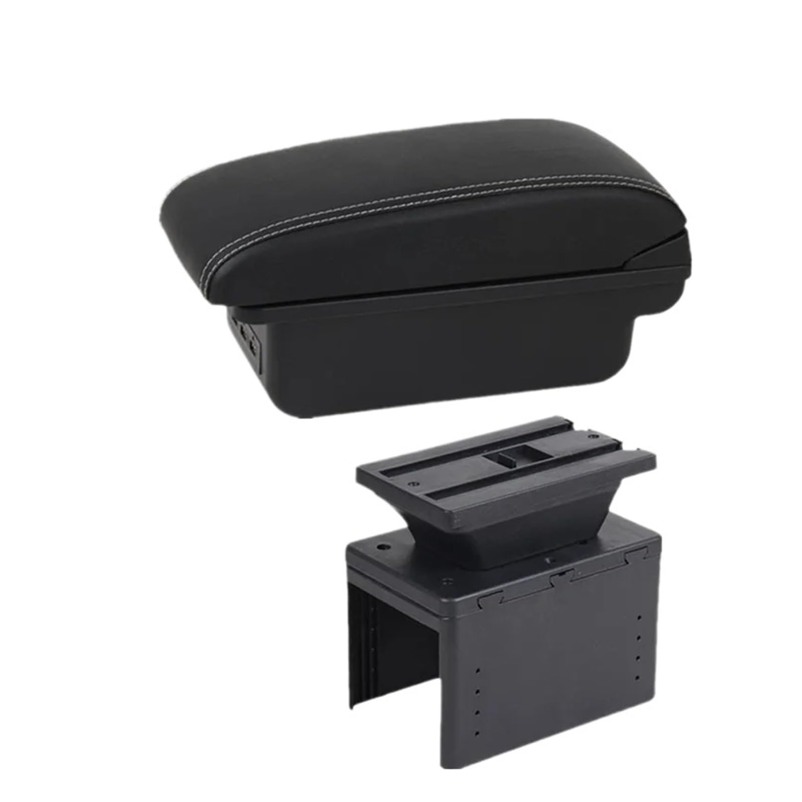 GBGWRMRYX Center Armrest Box Car Armrest Box Universal Model Storage Retrofit Parts Increase Relieve Fatigue Accessories Arm Rest(B1 Black white 3USB)