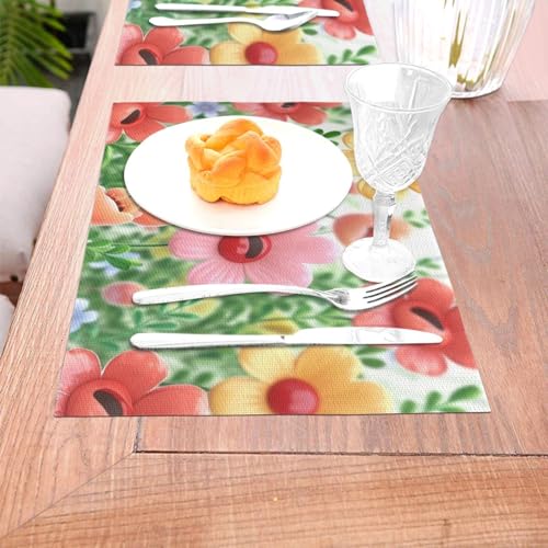 Sets de table tissés anti-tache et chaleur lot de 6 pour table protégée