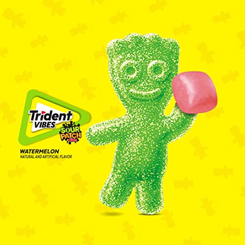 Image of Trident Vibes SOUR PATCH KIDS Watermelon Sugar Free Gum, (320 Total Pieces),40 Pieces(Pack of 8)