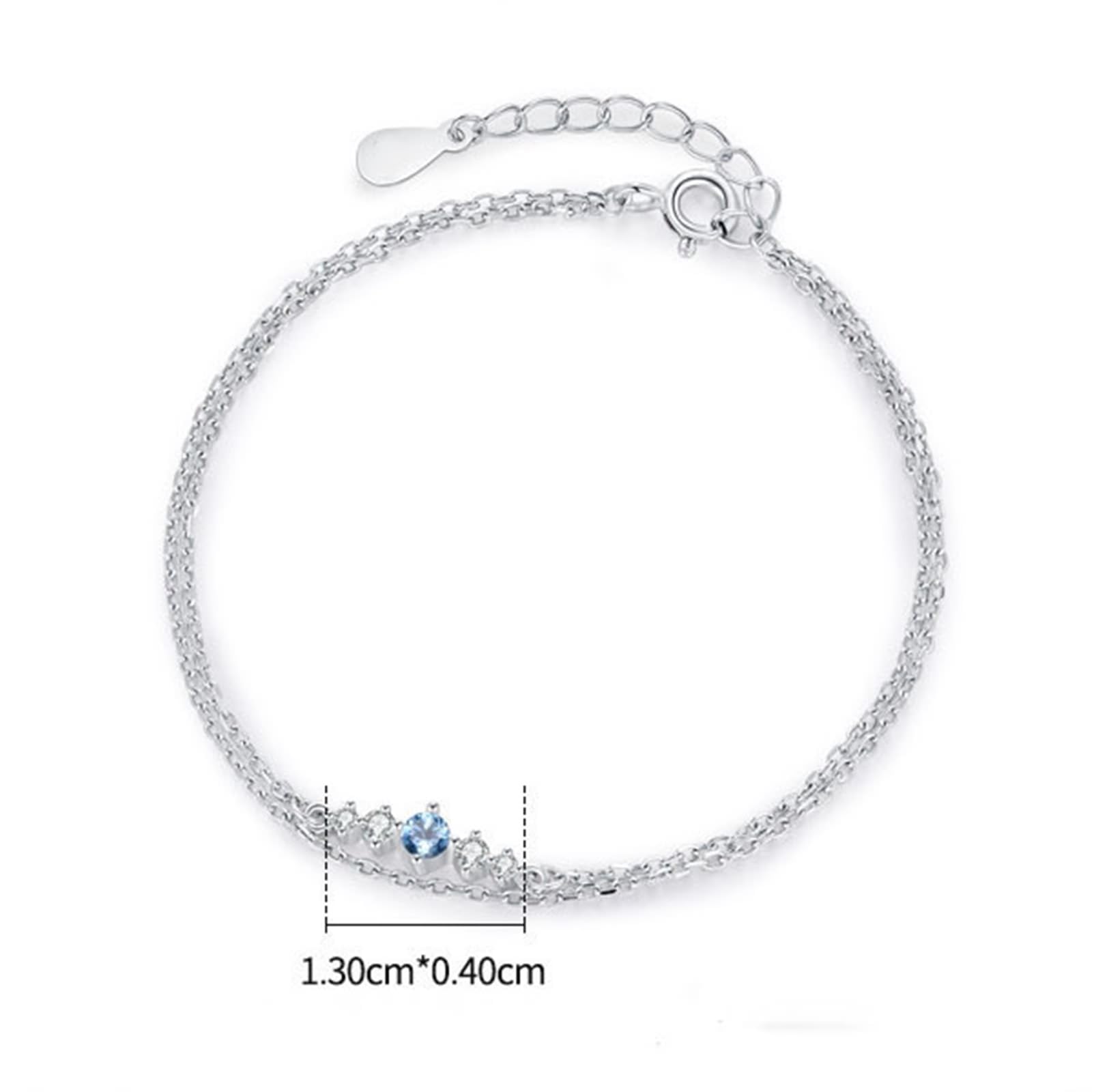 Złoto 18K Au750 bransoletka charms, podwójna warstwa łańcuszka, damska bransoletka z laboratorium, szafirowa niebieska, prawdziwa, platynowa PT950 bransoletka
