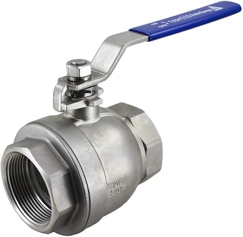 Miniatura 9 de Duda Energy 2PCBV-WOG200-F075 Válvula de bola de puerto completo 2 piezas 34 pulgadas NPT acero inoxidable 304 con mango de vinilo azul 75 pulgadas