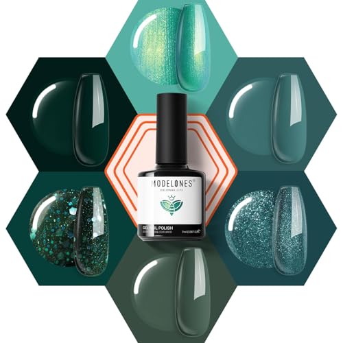 Image of modelones Glitter Gel Nail Polish Set Mermaid 6Colors