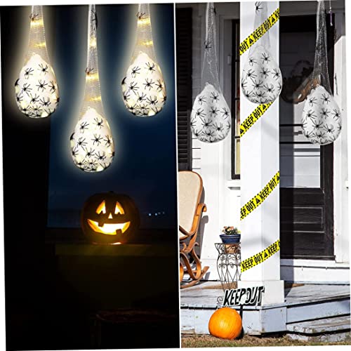 Luz colgante de Halloween de 6 piezas, sacos de huevos de araña para decoración exterior 8