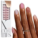 BTArtboxnails XCOATTIPS Bare 5-Shades Nude Press on Nails - 4-Week Wear Extra Short Almond Press on Nails, Easy to Apply, Soak Off, Salon Quality Value at Home, 16 Sizes - 160 Fake Nails
