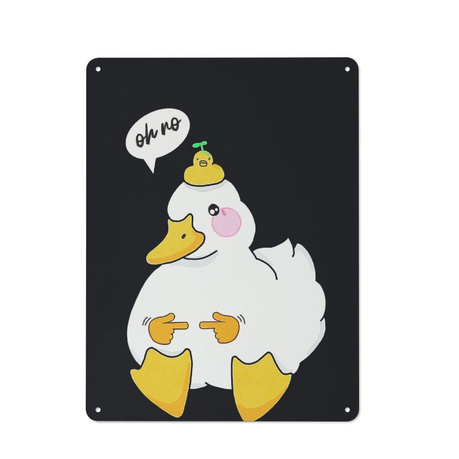 Junmoney Oh No Duck Vintage Printed Metal Sign 40X30cm For Café Or Home Bar, New Home Wall Decor For Hospitality Decor Collectors