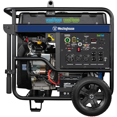 Westinghouse 18000 Peak Watt Dual Fuel Home Backup Portable Generator, Remote Electric Start, Transfer Switch Ready, Gas & Propane Powered, CO Sensor - Image 6
