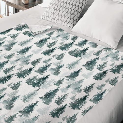 Image of HawSkgFub Pine Trees Forest Baby Blanket for Boys Gift, Winter Flannel Fleece Nursery Bed Swaddle Receiving Blankets, Soft Lightweight Newborn Toddler Infant Kids Crib Bedding 40 x 50