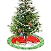 HONMOK Falda de árbol de Navidad Base del Árbol de Navidad Manta de árbol de Navidad Decoración de Navidad de la Alfombra Faldón del árbol de Navidad 84*84cm Tela Las Navidades Christmas Rojo Verde