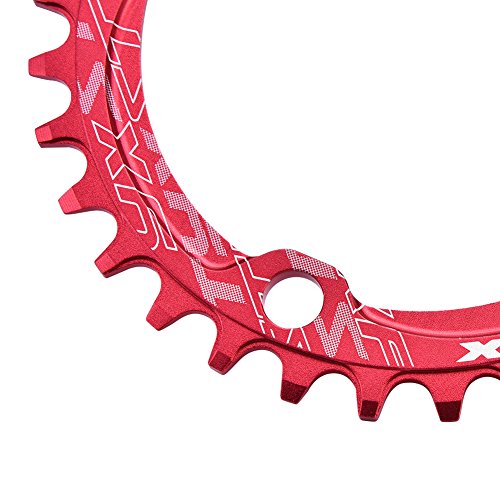 Eboxer Bicycle Chainring Guard,BCD 104 Mountain Bike Steel Single Crank Chain Ring Repair Parts,Easy to Install and Fits for Long Time Use.(32T-Red)