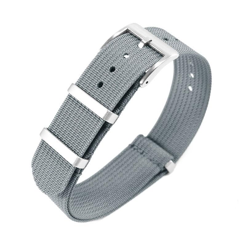 Bracelet nylon tressé gris 20mm pour remplacer votre bracelet montre usé avec style