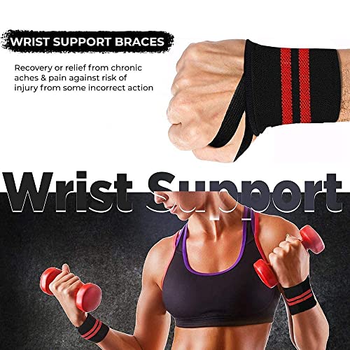 Image of VENOM Wrist Wrap (1 Pair) Wrist Supporter for Gym, Wrist Wrap, Hand Band with Adjustable Size Strap & Thumb Loop for Gym, Power Lifting Weight Lifting, Sports Training
