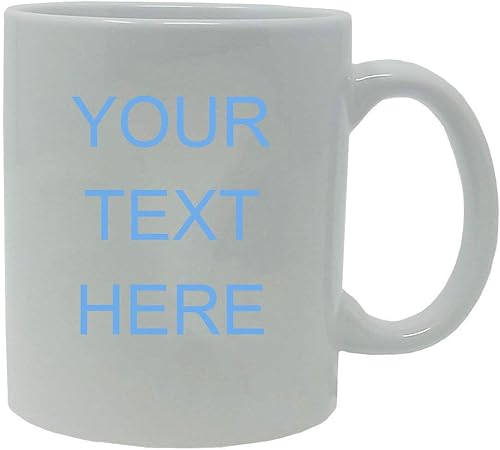 Miniatura 8 de Taza de café personalizada de cerámica blanca con texto personalizado de 11 onzas personalizable blanco