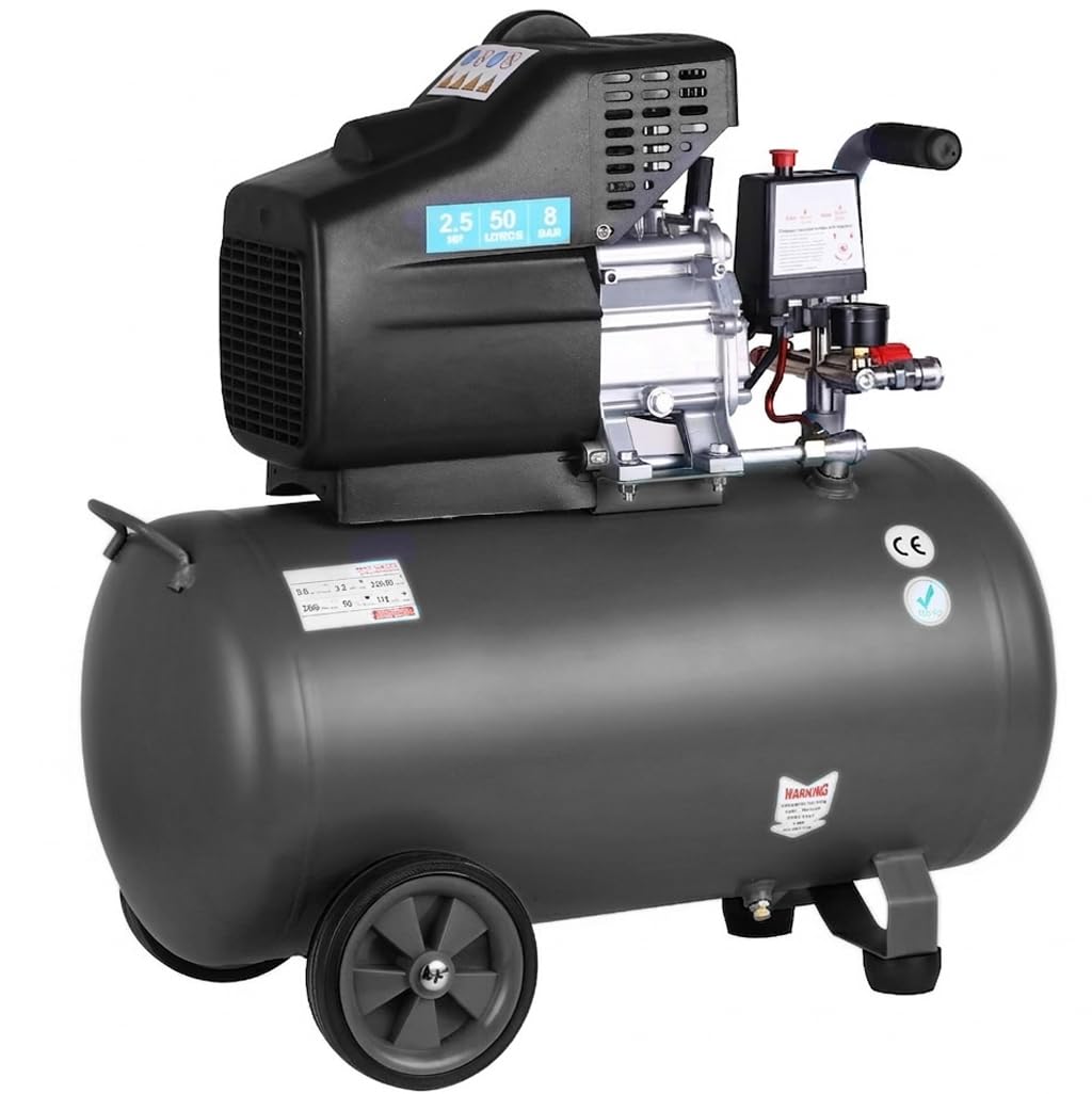 Compresor de aire profesional con certificado CE, 50 litros 2.5 CV 8 Bares